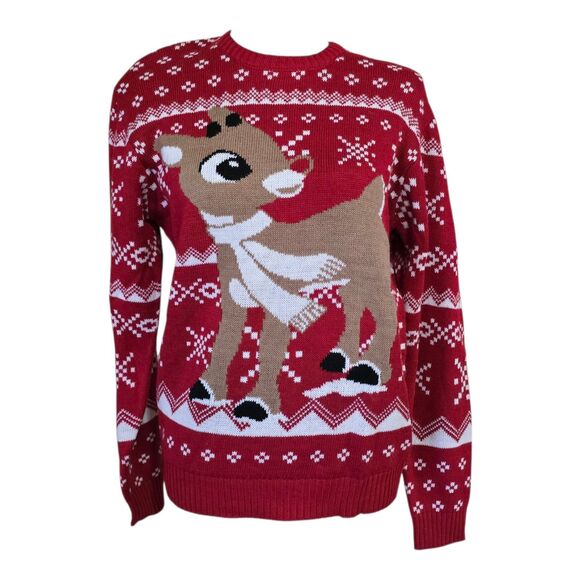 Rudolph the Red-Nosed Reindeer Christmas Sweater Unisex Size Small Holiday - Picture 3 of 7